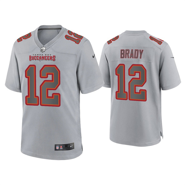 Men's Tampa Bay Buccaneers #12 Tom Brady Grey Atmosphere Fashion Stitched Game Jersey Men's Tampa Bay Buccaneers #12 Tom Brady Grey Atmosphere Fashion Stitched Game Jersey